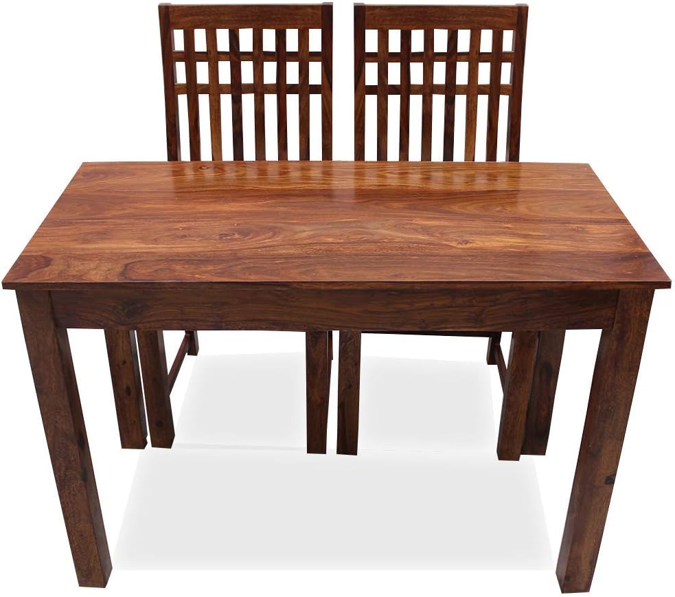 Jangid Handicraft Solid Sheesham Wood Study Table for Adults | Computer Desk with Set of 2 Chairs | Honey Oak Finish | 115 cm x 50 cm x 76.2 cm