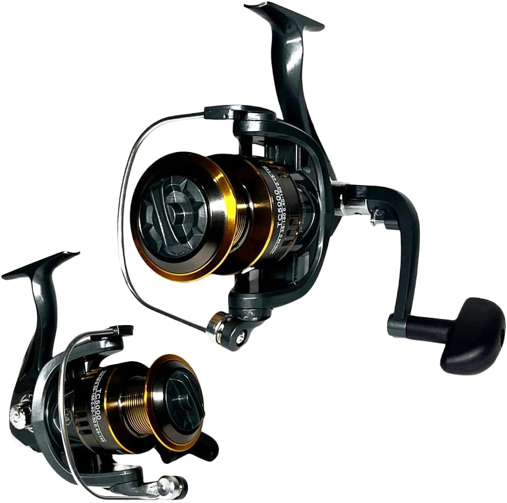 KIT DE PESCA PESADA MOLINETE 5000 15 ROLAMENTOS VARA MACIÇA 1.80M 40LB - 2 PARTES