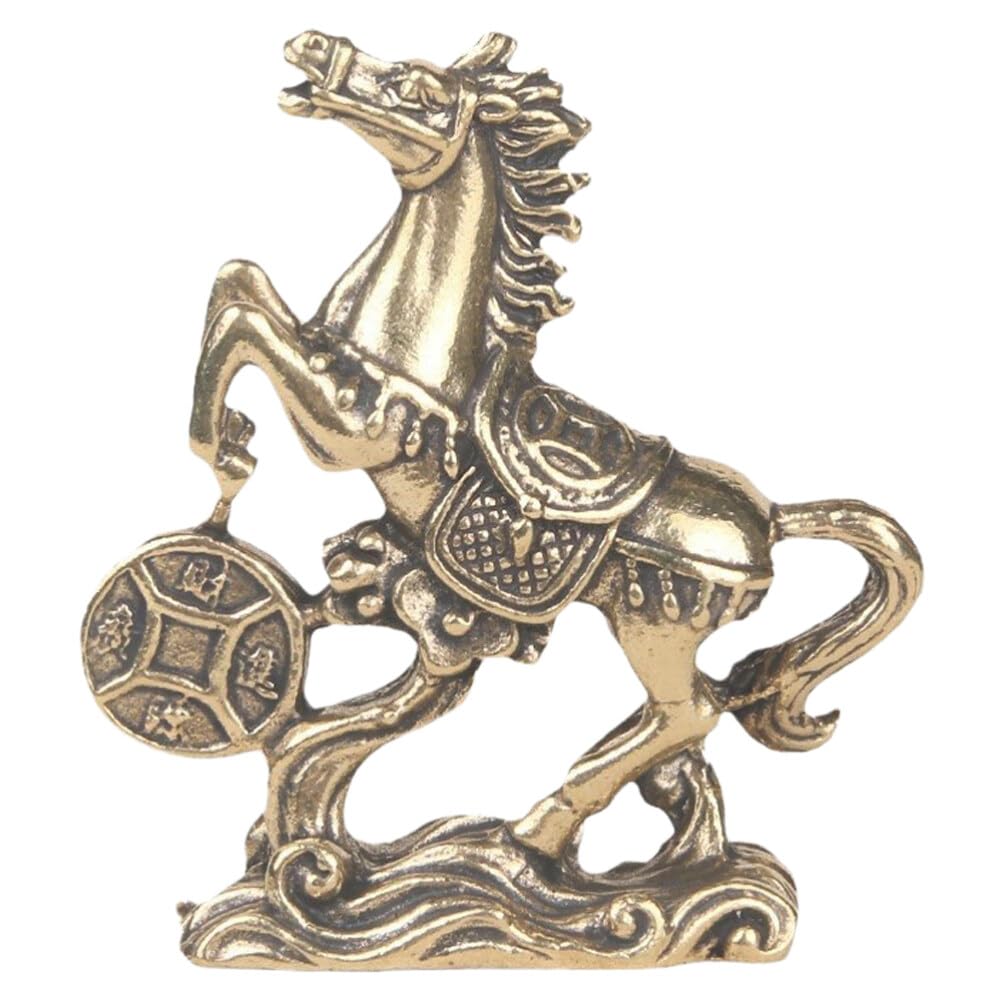 Statuette De Cheval En Laiton - Feng Shui Richesse Et Prospérité - Année Du Cheval - Dimensions 4,5 X 3,3 Cm