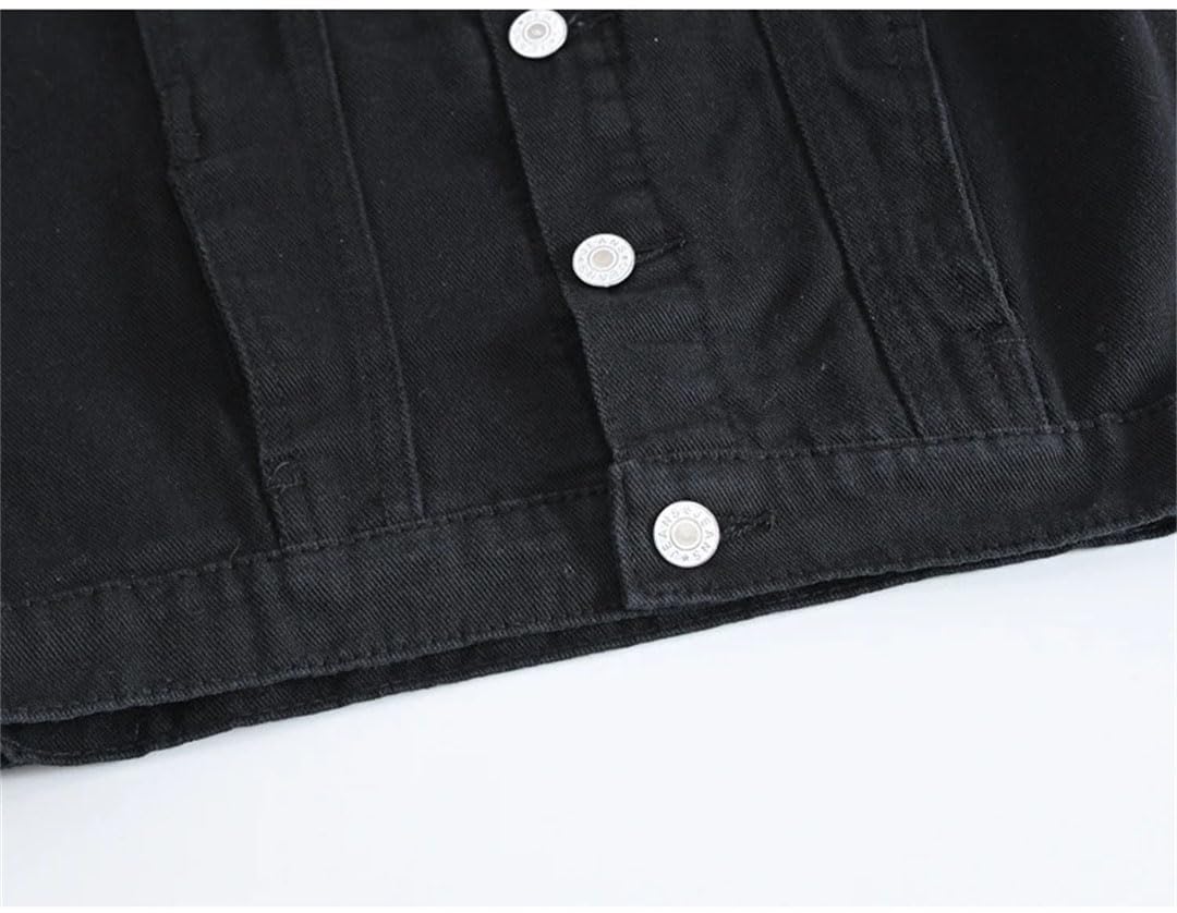 Gilet da uomo in jeans slim con frange in denim, senza maniche