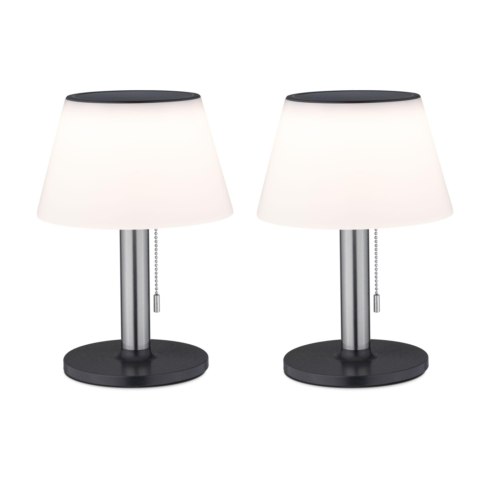 Paulmann 5220 Set Solar LED Tischleuchte Lillesol 2er-Set IP44 3000K 2x45lm Edelstahl