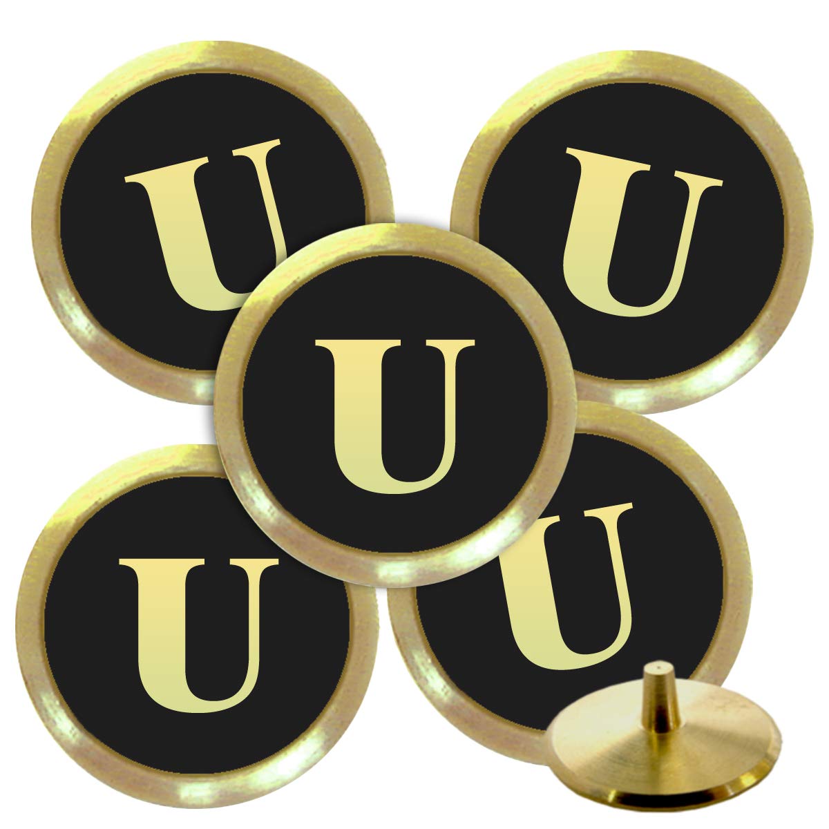 Best Impressions Solid Brass Personalised Golf Ball Markers with Initials (U)