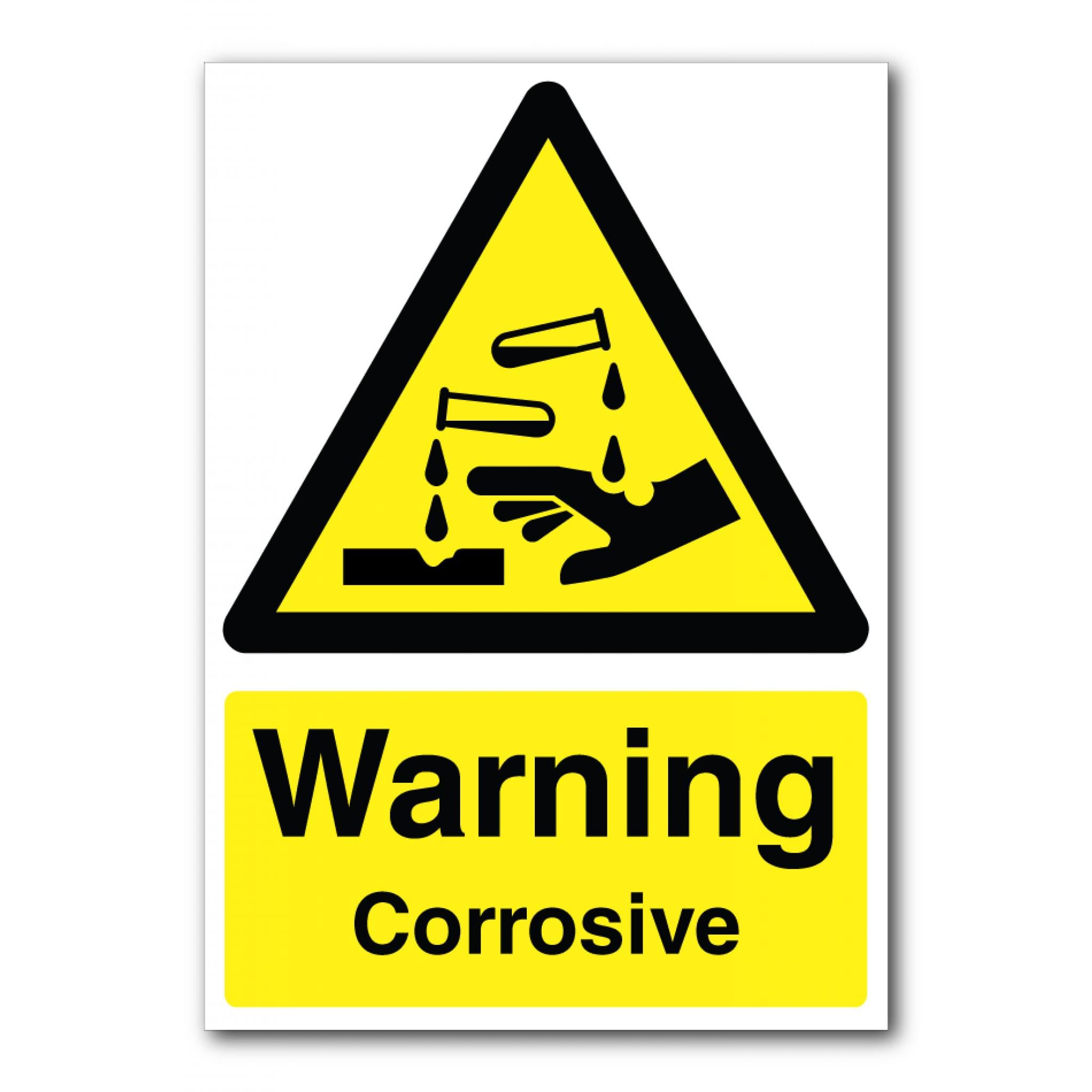 Warning Corrosive Sign, 12x8 Metal Tin Sign, hazard alert for corrosive substances and chemical working areas.