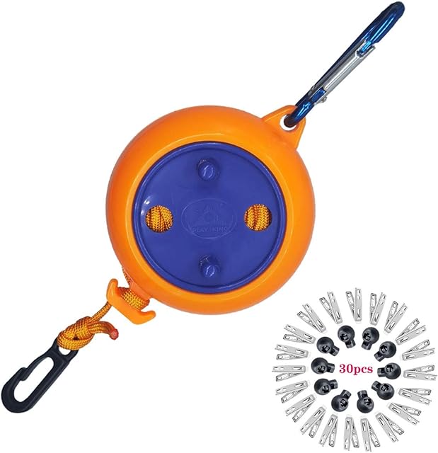 Camping Washing Line, 8 Meters Travel Clothesline Retractable Laundry Rope For Indoor Outdoor Heavy Duty, Adjustable Portable Drying Lines With 10 Fixed Buckles And 20 Clothespins