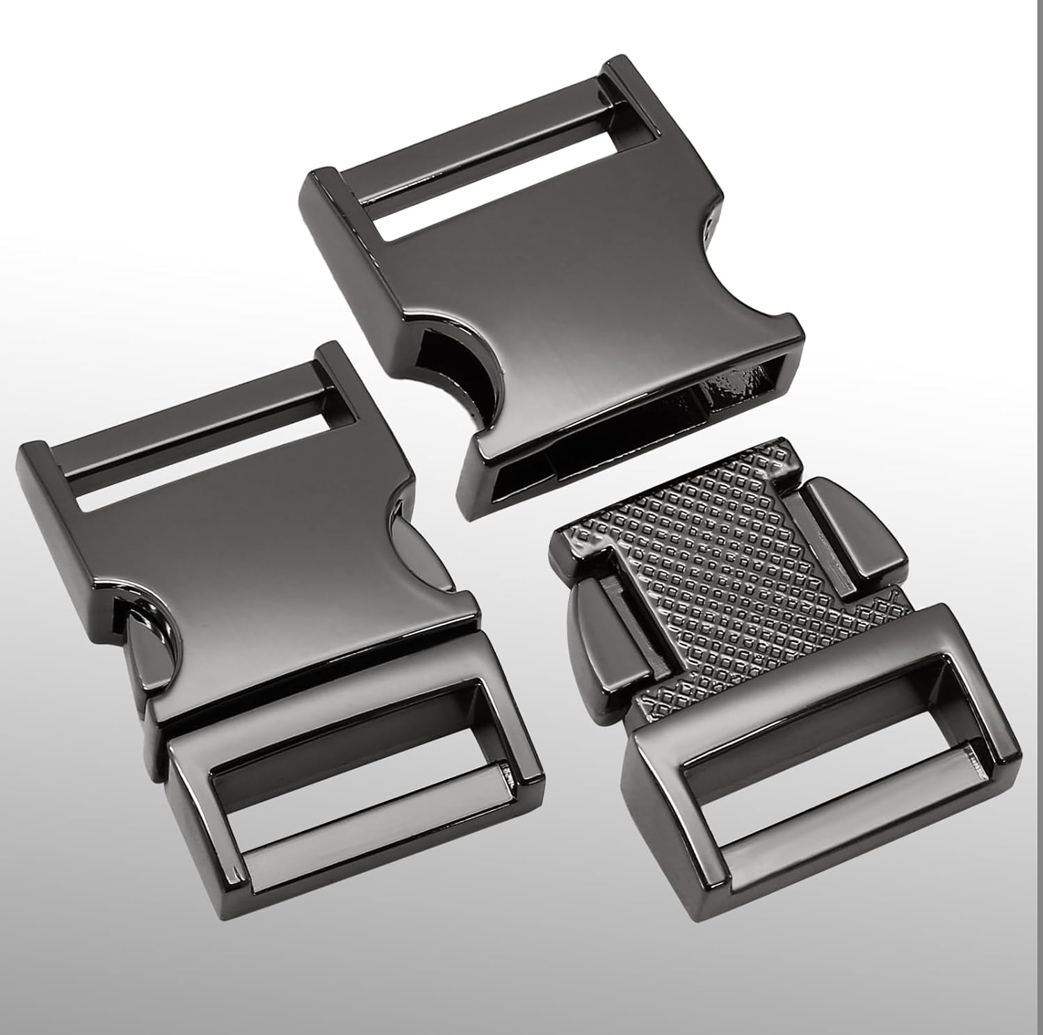 Hordion 6 pcs Metal Side Release Buckle, Heavy Duty Webbing Buckle for Backpacks Belt Leather Strap Dog Collar - Image 3