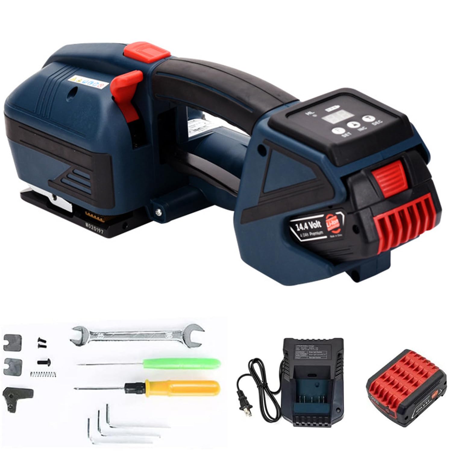 ANXYYDS Efficiently Strap Your Packages with Hand Held Automatic Strapping Machine - 1/2-5/8 Inch Wide PP/PET Straps - 4000mAh Battery - Electric Packaging Strapping Machine 2battery