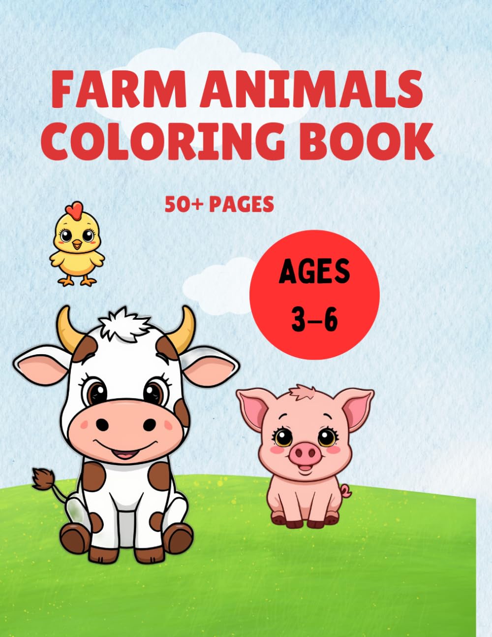 Farm Animals Coloring Book for Kids: Fun and Easy Farm Animals for Kids Ages 3–6