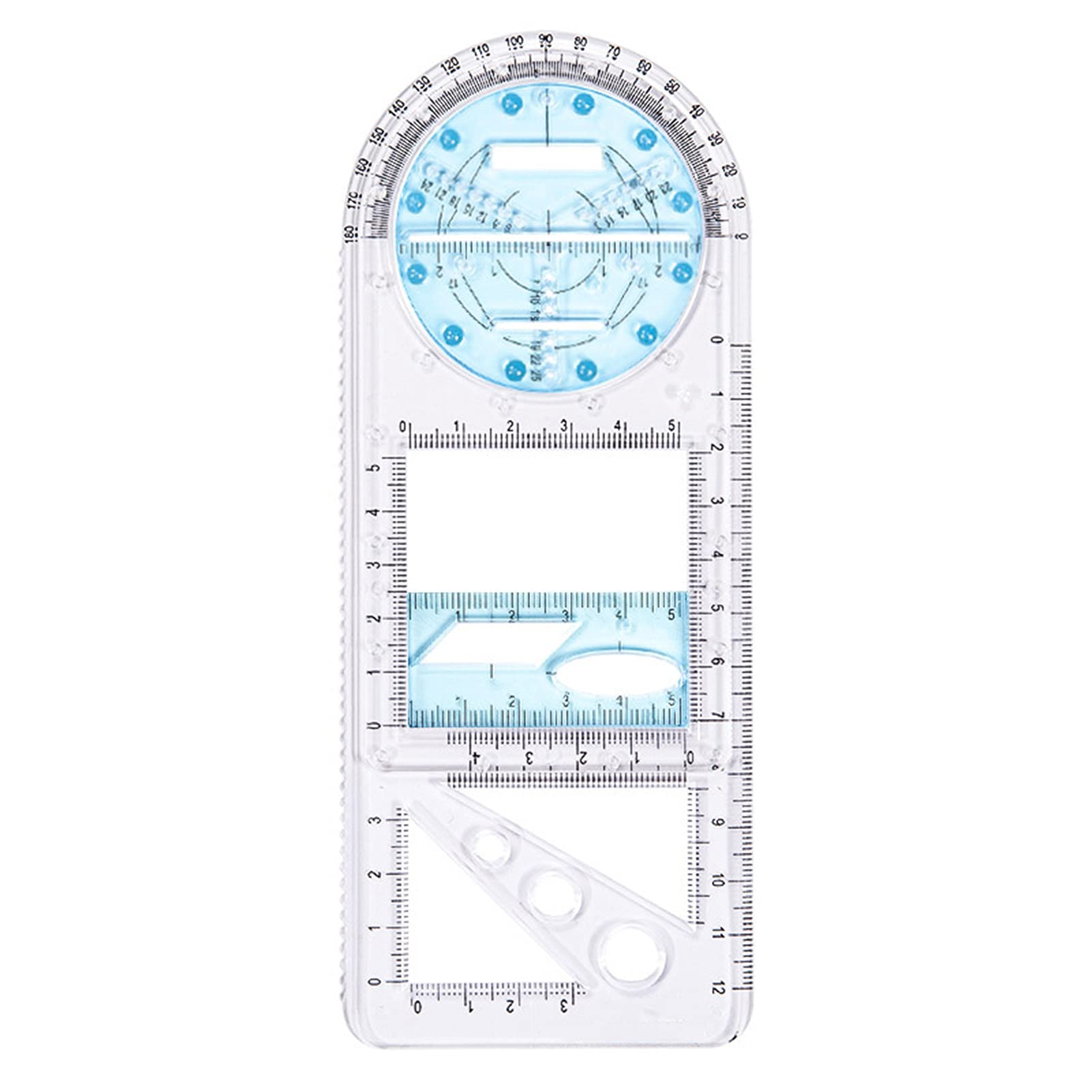 VALINK Circle Maker Tool, Multifunctional Geometric Ruler Geometric Drawing Template Measuring Tool for School Office Supplies