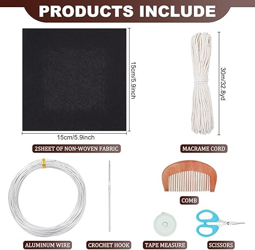 Miniatura 2 de Juego de 4 piezas de macramé fantasma de macramé, adorno de macramé gótico para Halloween, decoración de fiesta de Halloween, kit de macramé