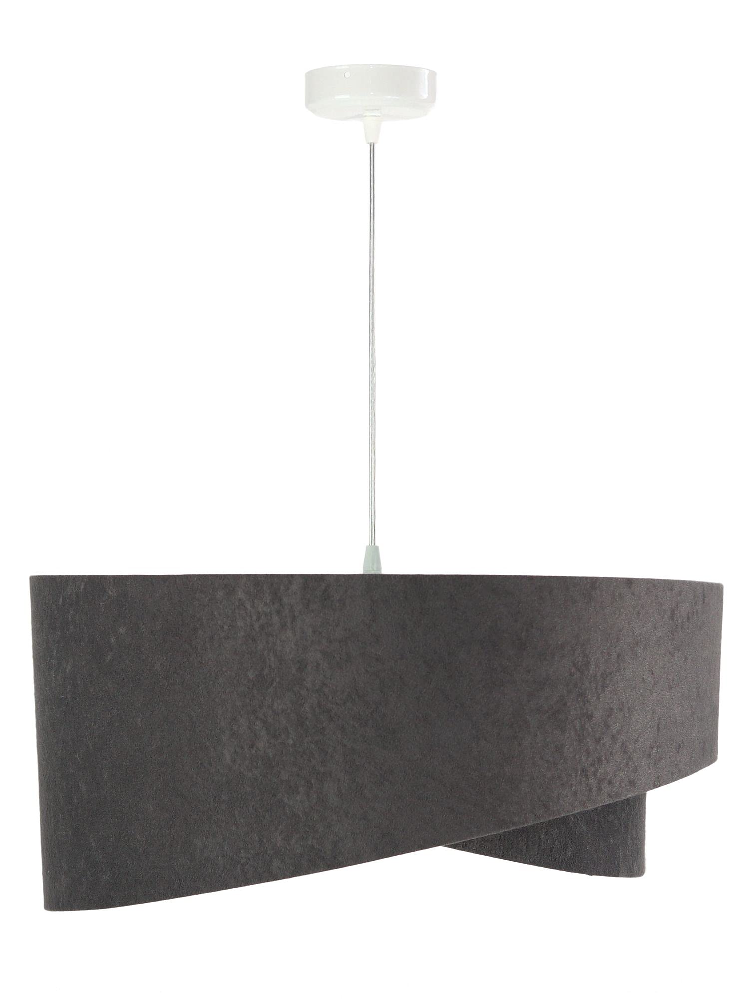 Licht-Erlebnisse Dekorative Hängelampe rund Ø50cm Dunkelgrau Mint Ø50cm aus Stoff Pendelleuchte Esszimmer Wohnzimmer