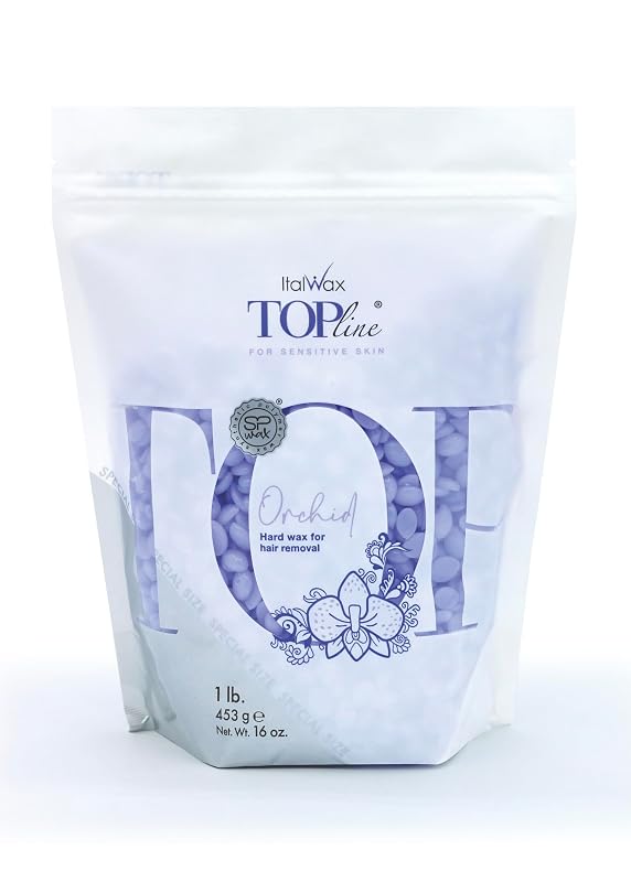 Italwax Top Line Orchid Cera Depilatória em Grânulos, 450 g – Cera Jelly Transparente de Fixação Rápida com Fragrância Floral, Fabricada na Itália
