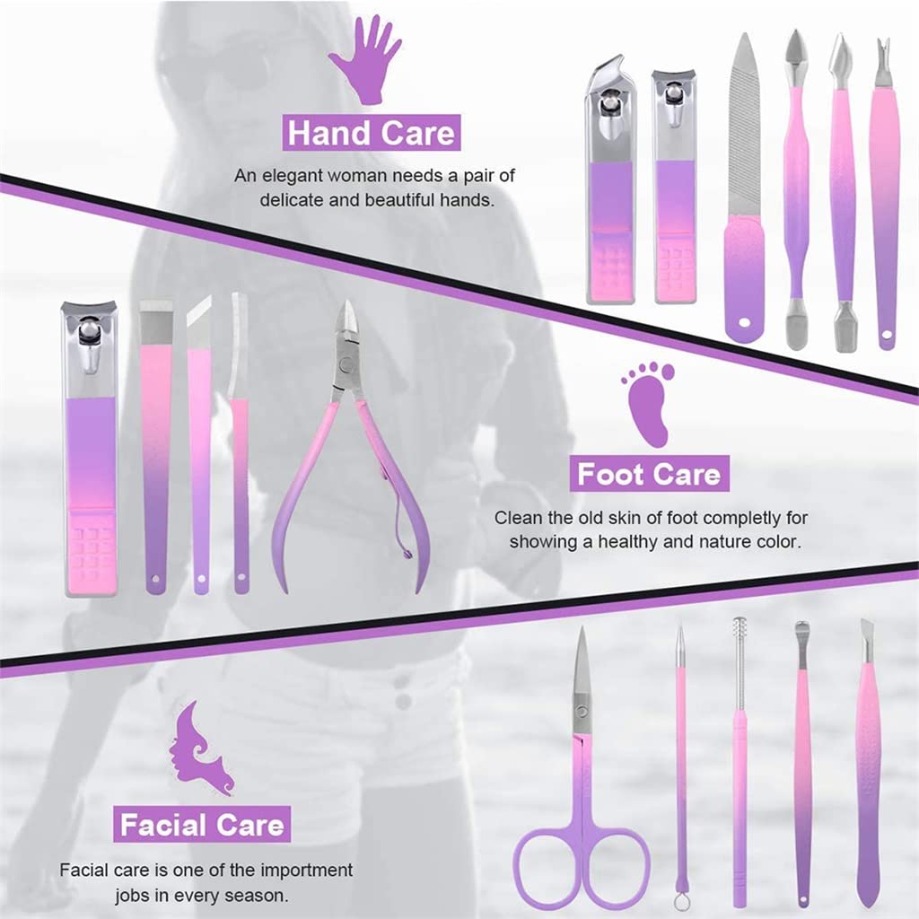 Zestaw do manicure – profesjonalne narzędzia do pielęgnacji pedicure, zestaw do pielęgnacji ze stali nierdzewnej z nożyczkami, pęsetą i obcinaczem do paznokci