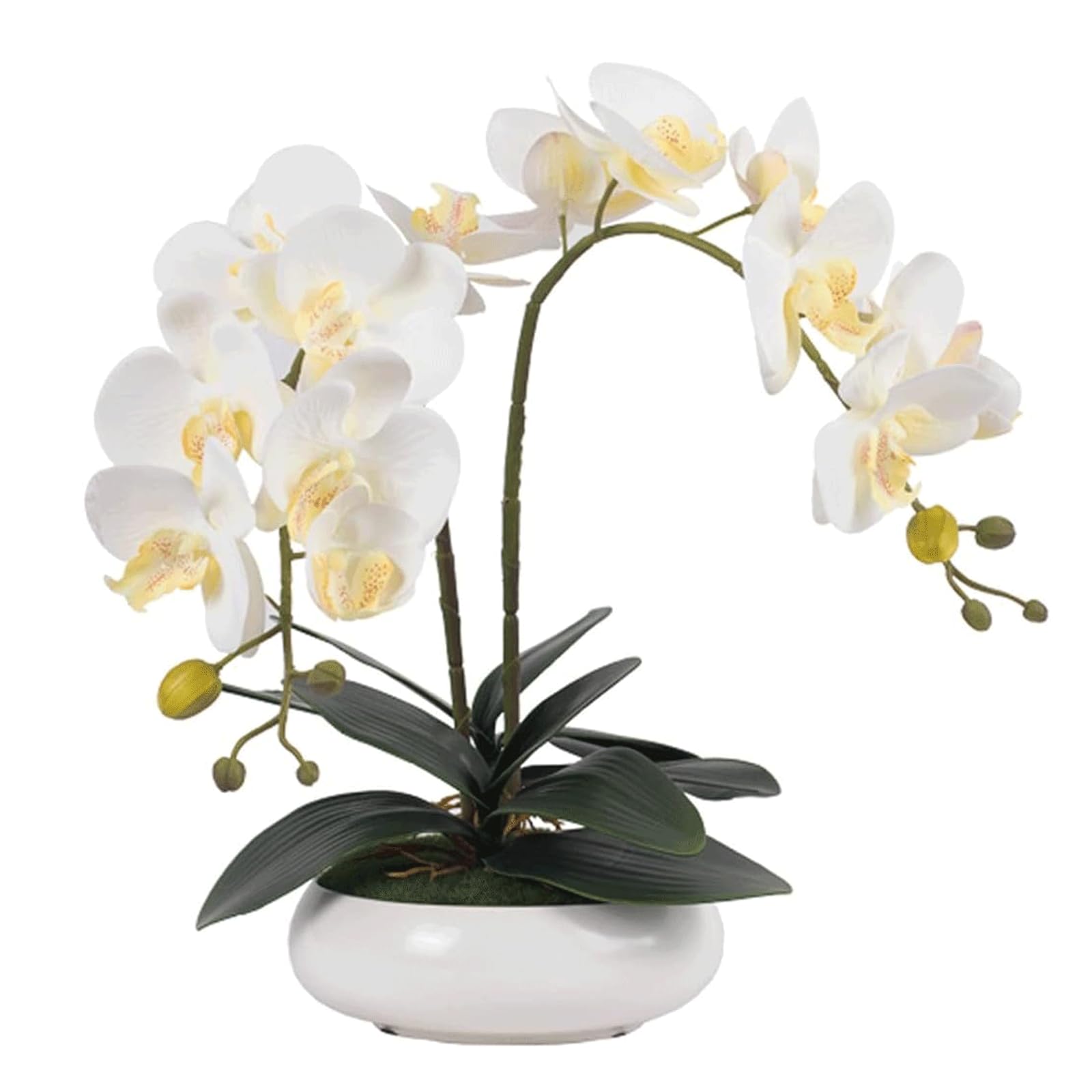 DFGHNBVC Artificial Orchid Artificial Phalaenopsis Flowers 14.96In Silk Orchids In Vase Potted Artificial Flower For Table Centerpiece Fake Floral Very Natural