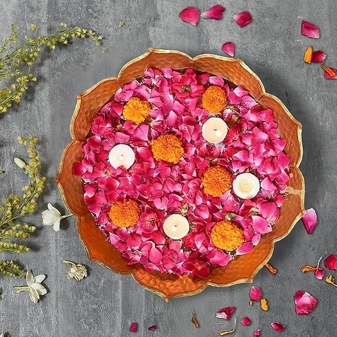 Art Craze Lotus Diya Shape Urli Bowl | Urli Tashla Aluminium, Perfect for Home Decor and a Unique Gift for Diwali, Housewarming, and Festive Celebrations (Golden Szie 10X10 INCHES (B0DGMNG9GV) Amazon Price History, Amazon Price Tracker