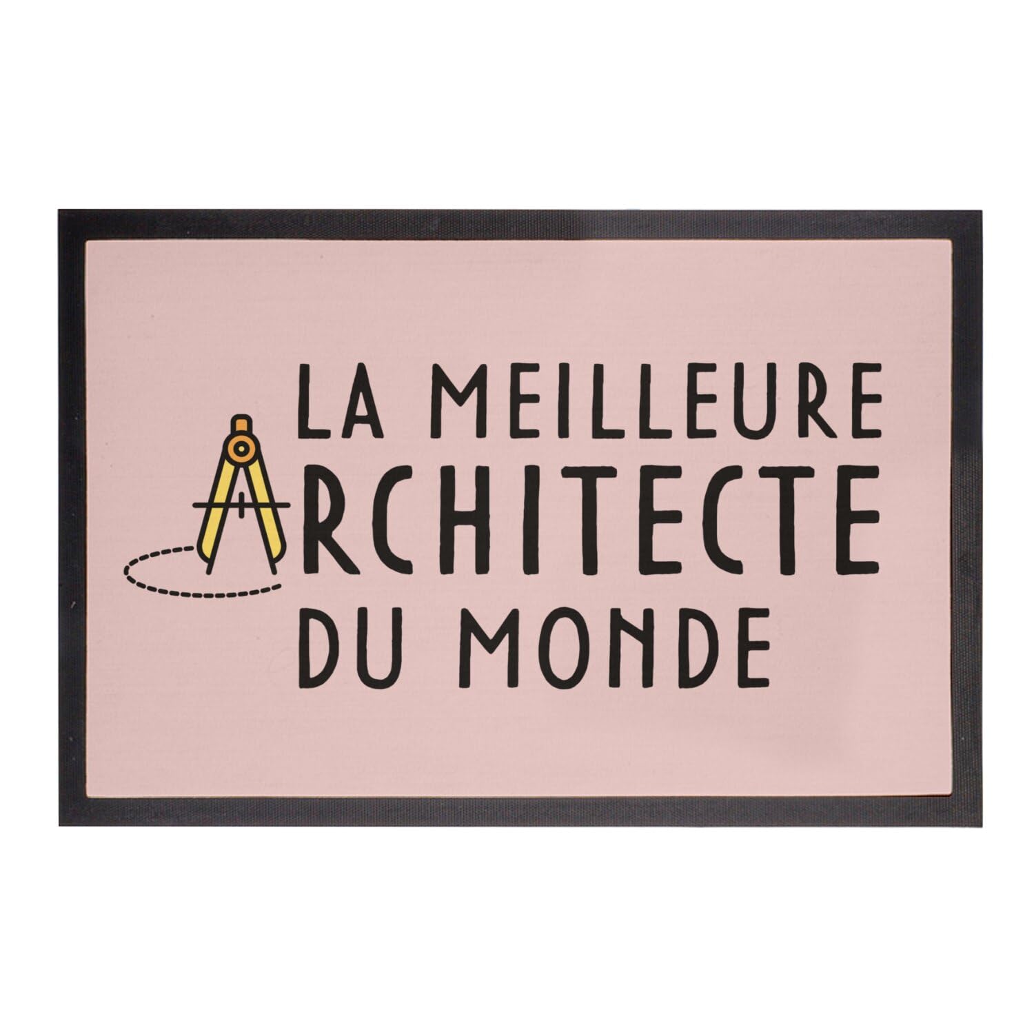 Paillasson Rose Architecte : cadeau métier idéal et original 60x40cm