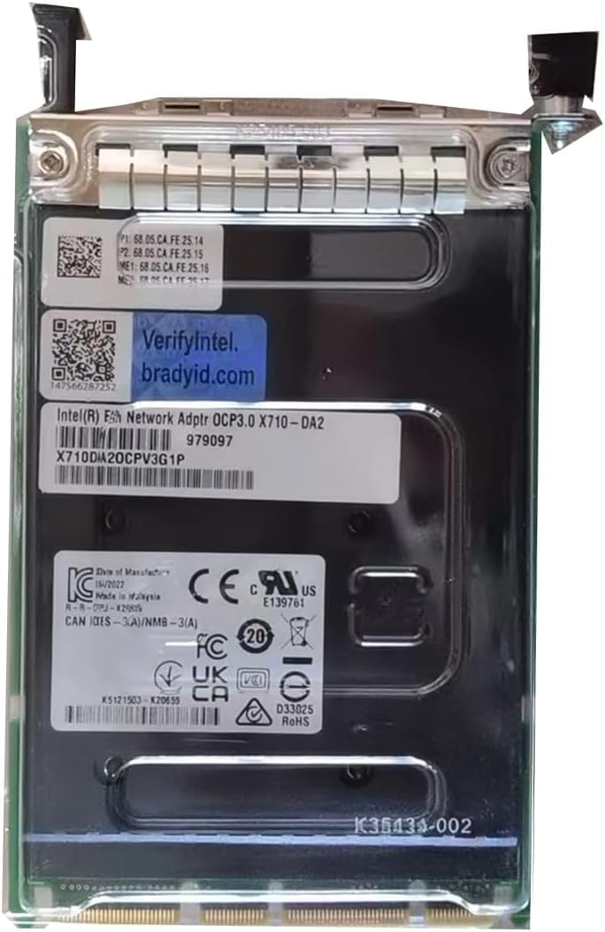 Myhoorii New Compatible for X710-DA2 10GB PCI 3.0 x8 Ethernet Converged Network Adapter X710DA2BLK