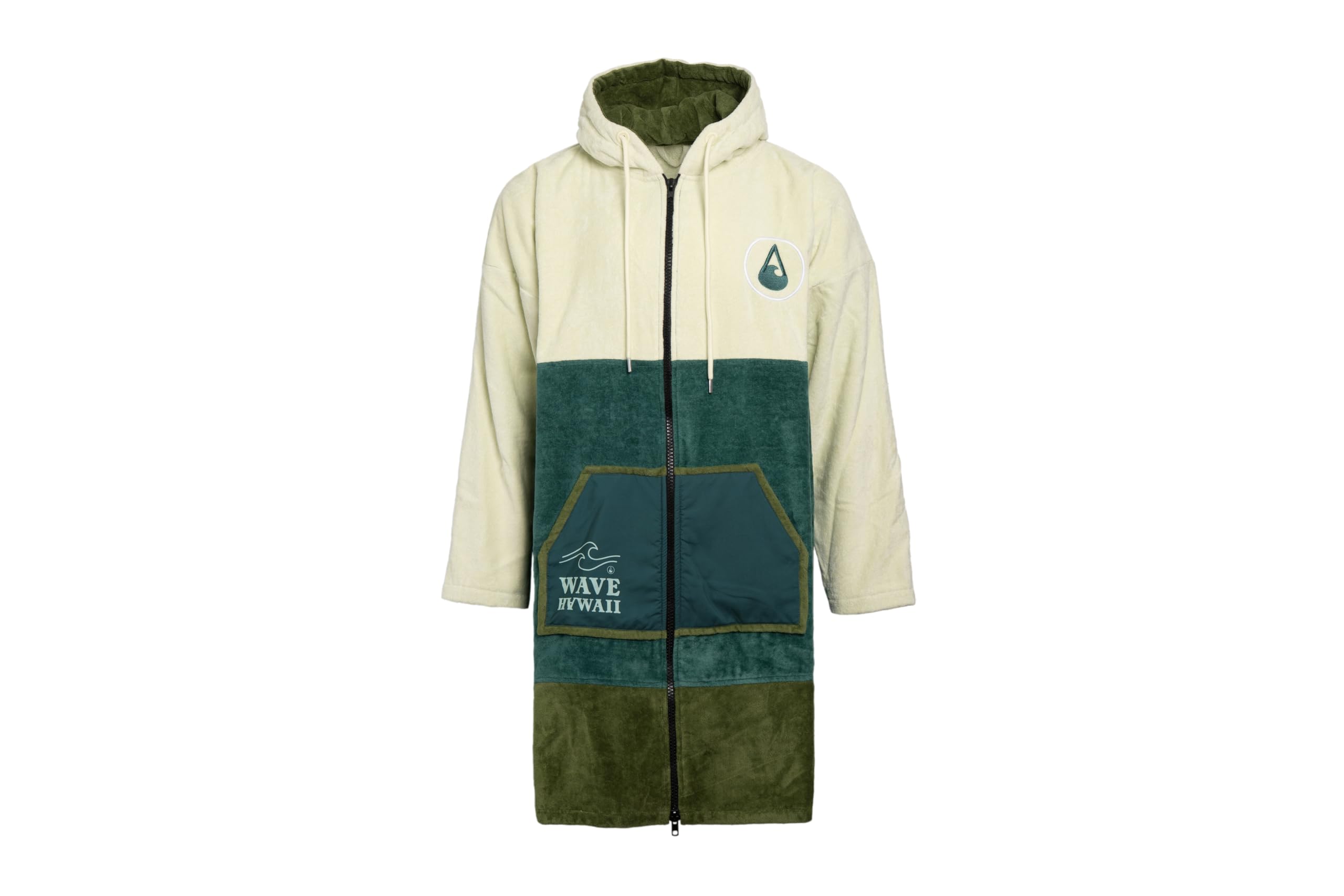 WAVE HAWAII ZIP-Surfponcho L 171-193 cm 100% ÖKO Baumwolle Velours Umkleidehilfe Schwimmen Strand Surfen