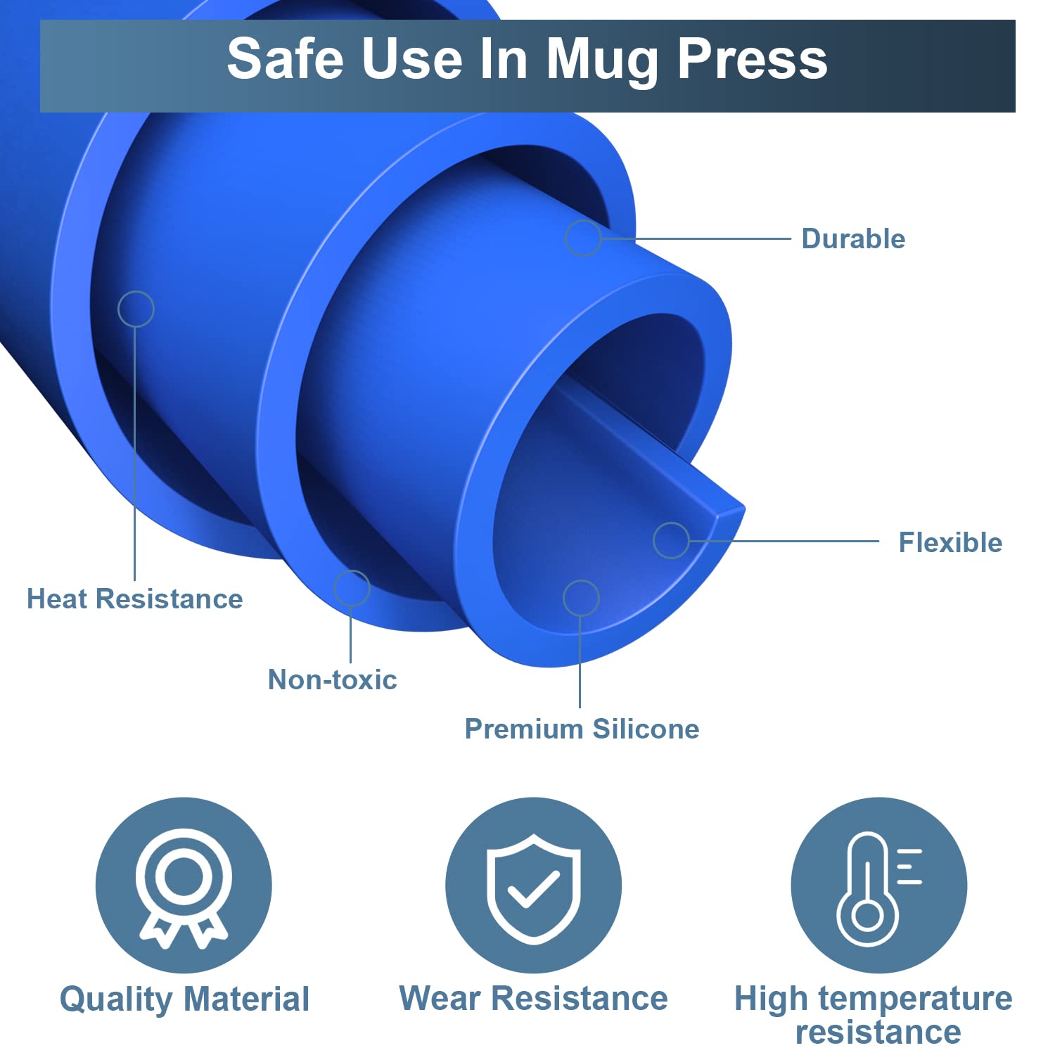 Set 3 Mug Per Sublimazione SAVITA - In Silicone Con Nastro E Guanti, Compatibili Con Pressa Per Tazze - Foto 6