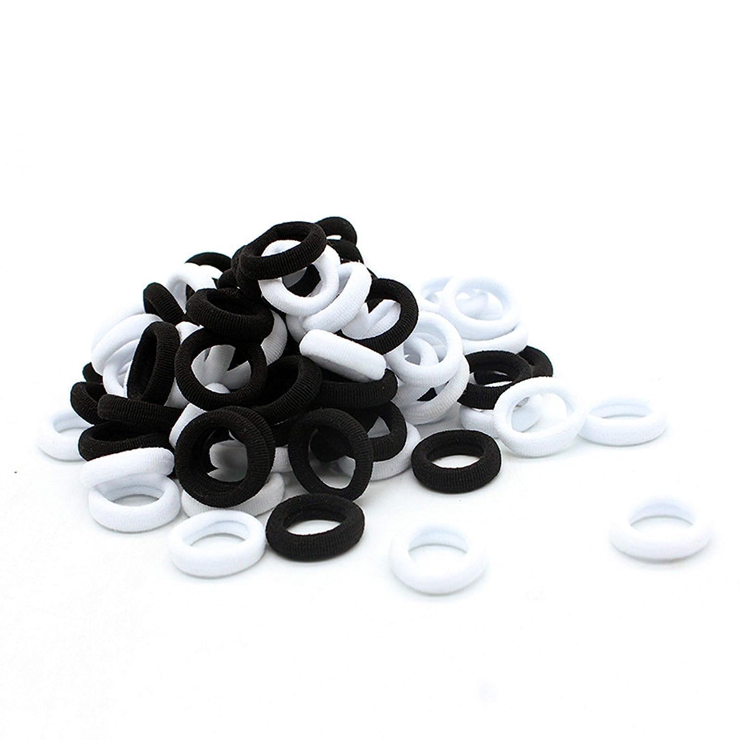 Kalaneet Small Black and White Rubber Bands Hair Ties Ponytail Holders for Girls Kids Baby Girls 100 pcs (B0CW1Q4HK1) Amazon Price History, Amazon Price Tracker