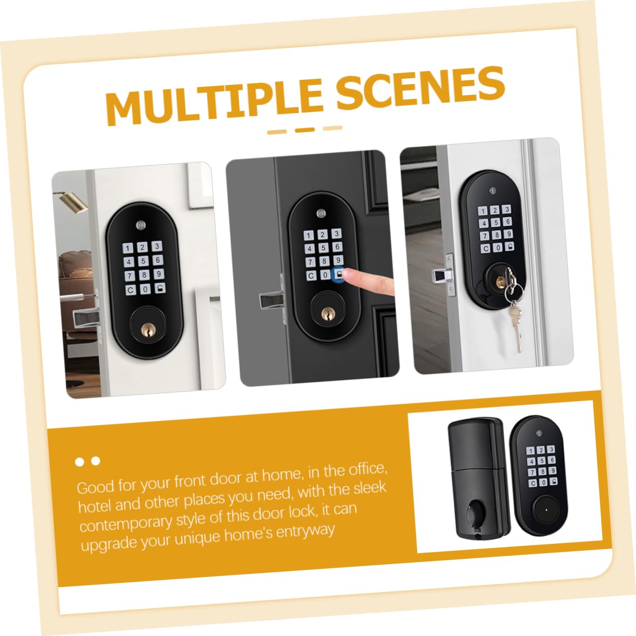 DOITOOL 1juego Cerradura Electrónica De Puerta Teclado Cerradura De Seguridad Keyless Cerrojo Instalación y Automática Por y Para Seguridad Del