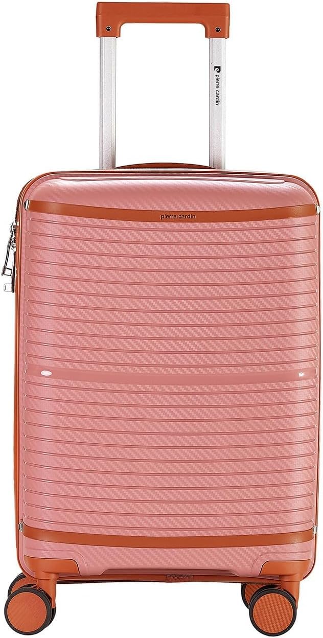 Pierre Cardin - Valigia Trolley rigido con rotelle girevoli 55x38x20 (Rosa)