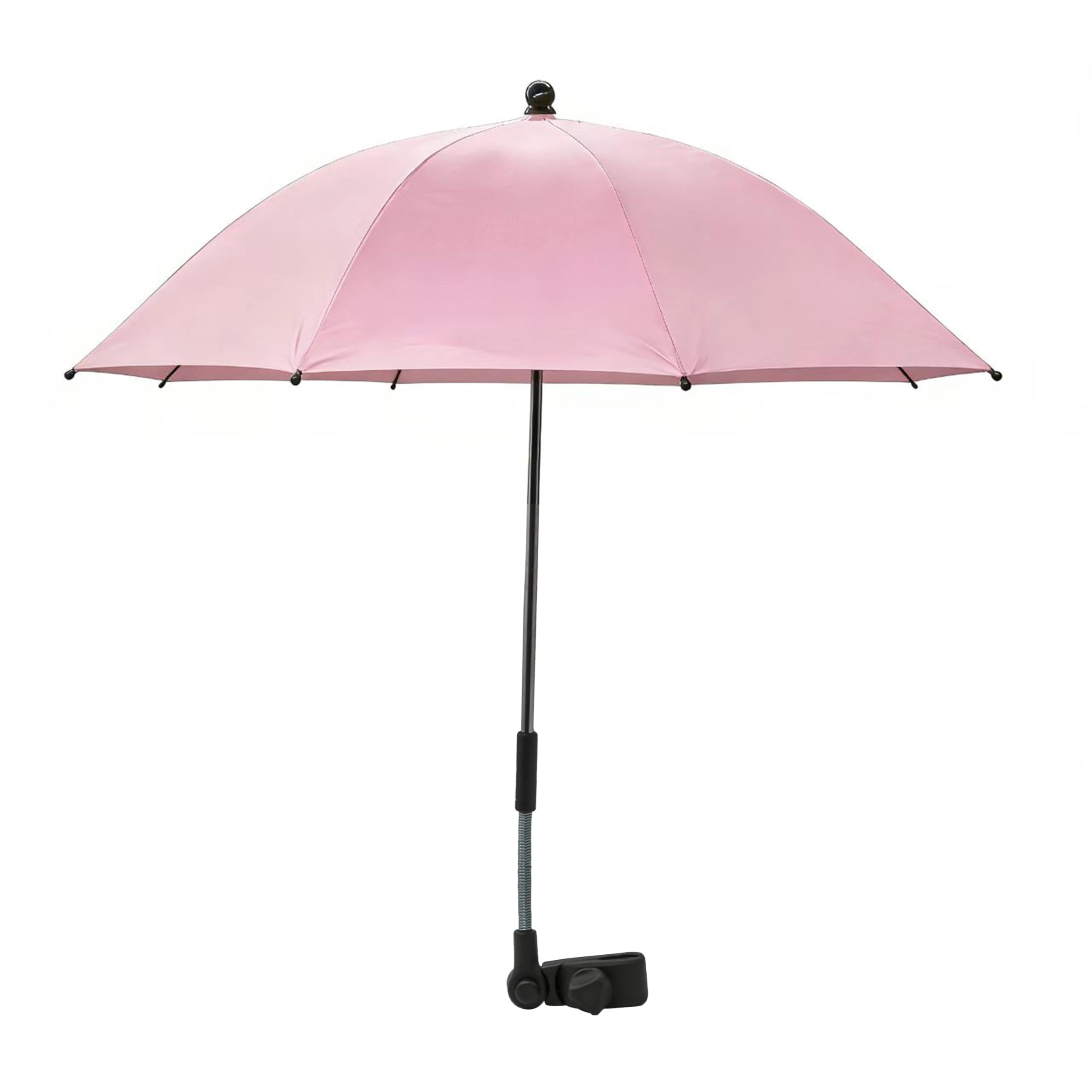 Alephnull Baby Kinderwagen Regenschirm Kinderwagen Sonnenschirm Kinderwagen Sonnenschirm mit Klemme 360 Grad Einstellbar Wasserdicht Regenschirm für Kinderwagen (Rosa-L)