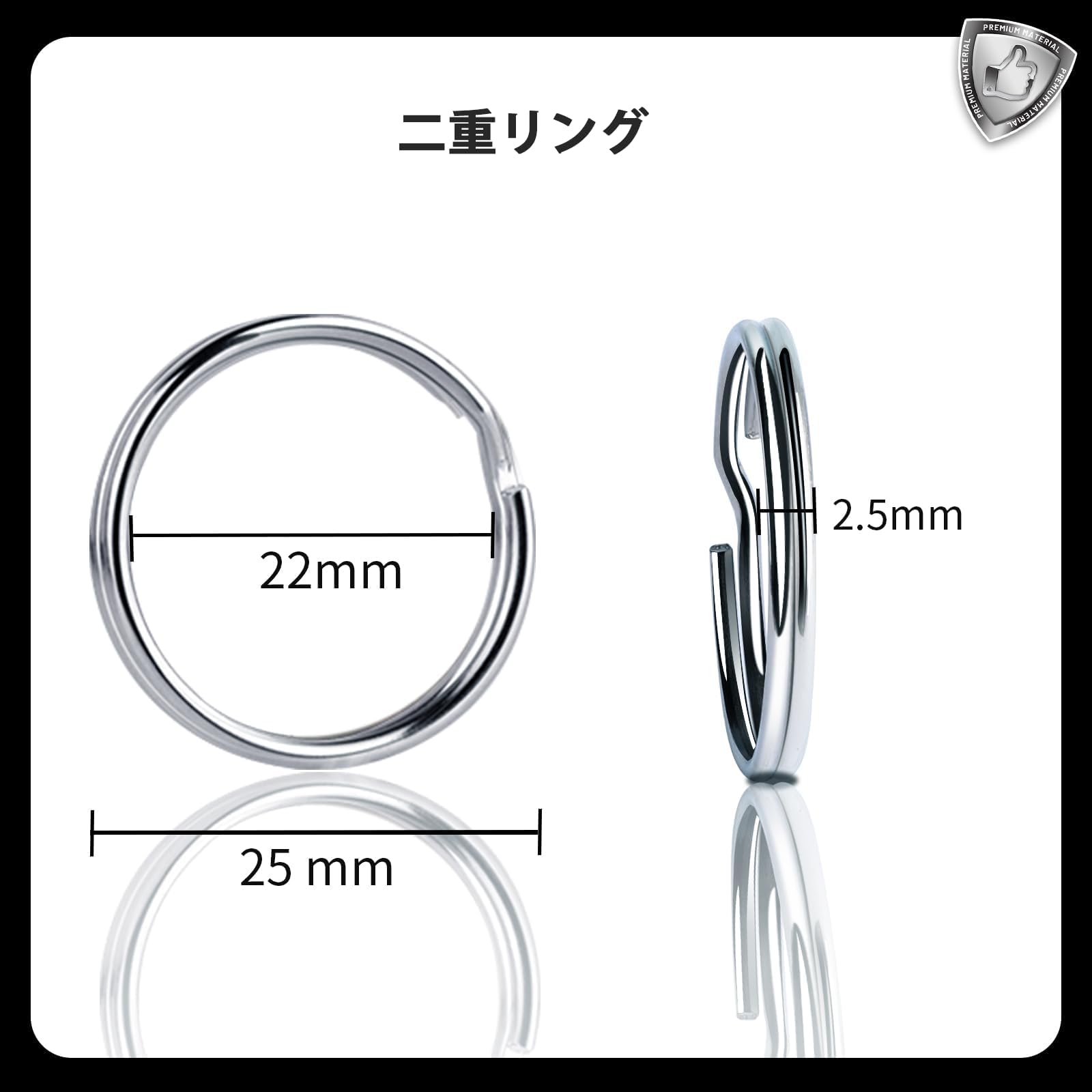 新品　エルメスキーリング二重カン Amazon.co.jp: キーリング 二重リング 100個 キーホルダーリング KEYAN