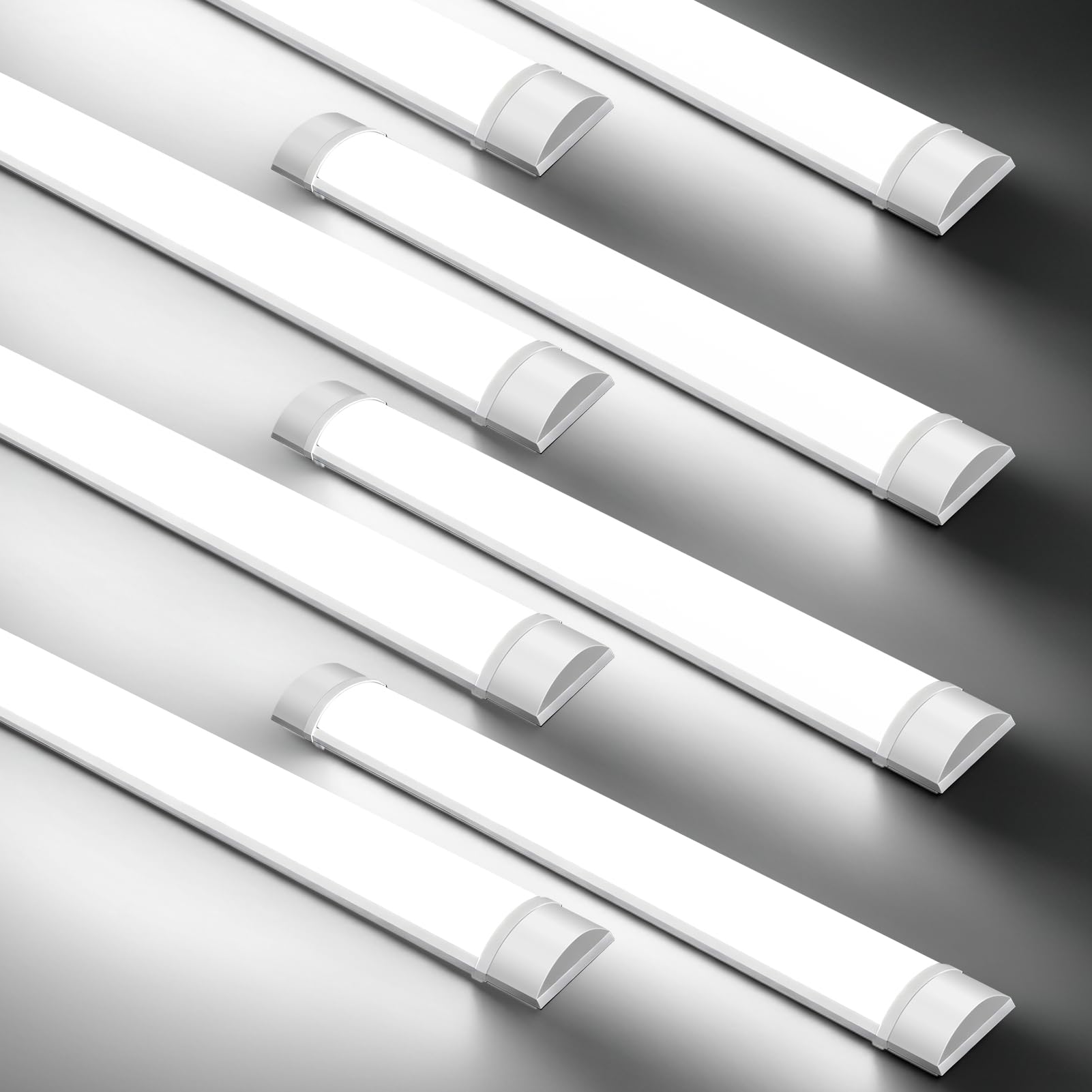 Ankishi 8 Pack 6500K Led Batten Lights,3FT 30W Led Tube Light,3600LM Office Ceiling Lights with Splicing Heads & Splicing Cables for Shop/Office/Garage/Warehouse/Kitchen/Living Room