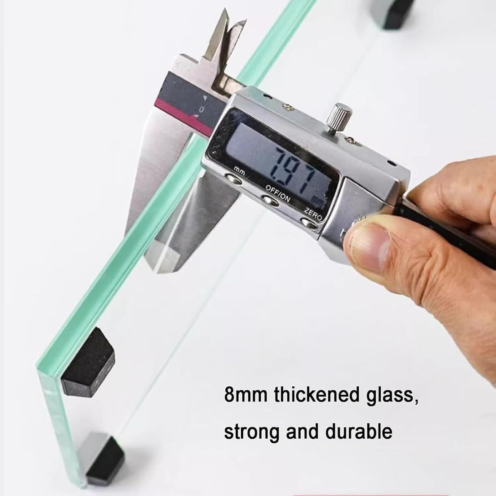 Nassfilm-Applikatorplatte, 8 mm Dicke, Laborglas-Beschichtungsplattform mit Metallclip und rutschfester Unterseite für Farb- und Tintentests, Forschungsgebrauch (180 x 480 mm)