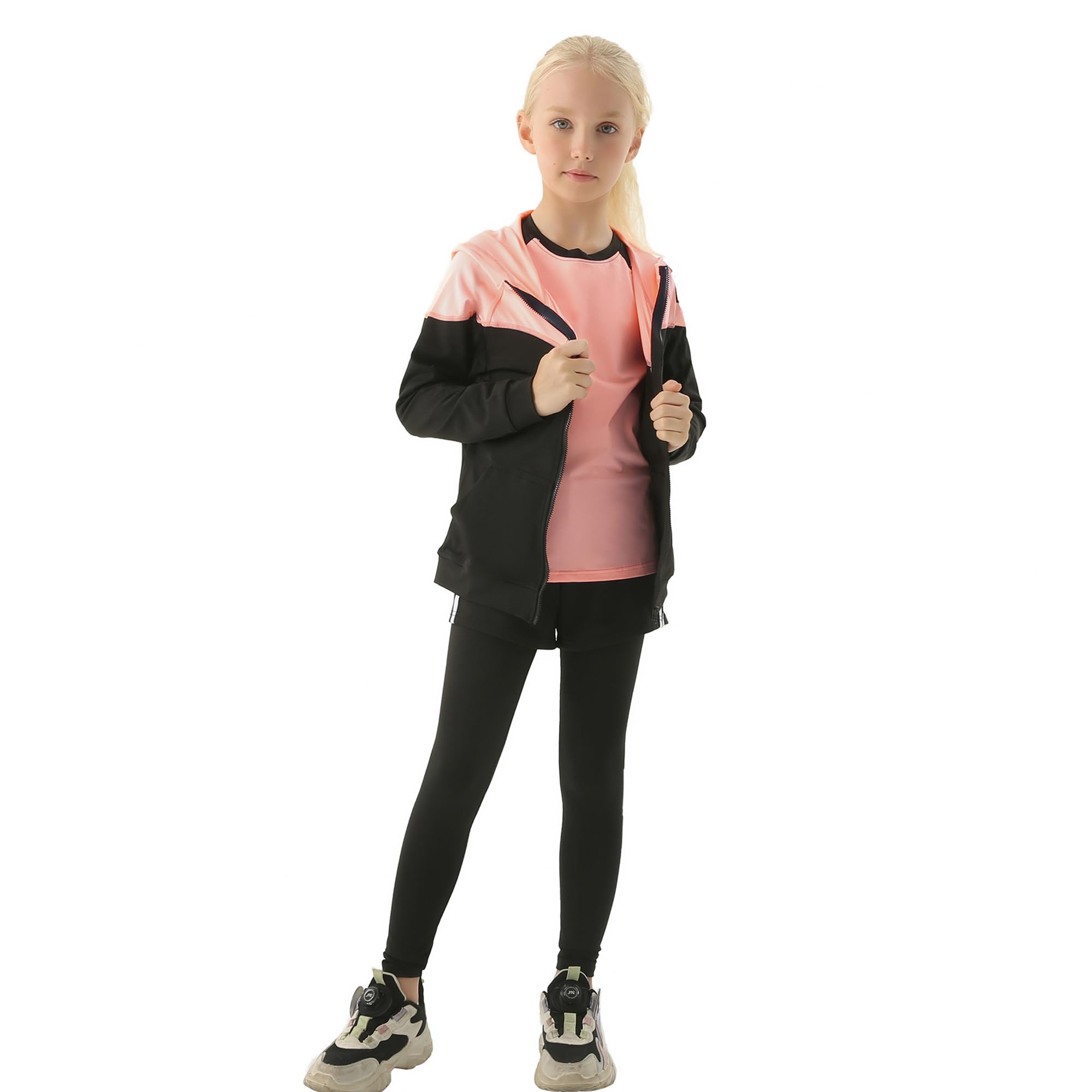 Kinder Mädchen Trainingsanzug 2/3 tlg Sportanzug Jogging Bekleidungsset Freizeitanzug (Shirt + Hose) Training Laufen Fußball Basketball Trikots Yoga