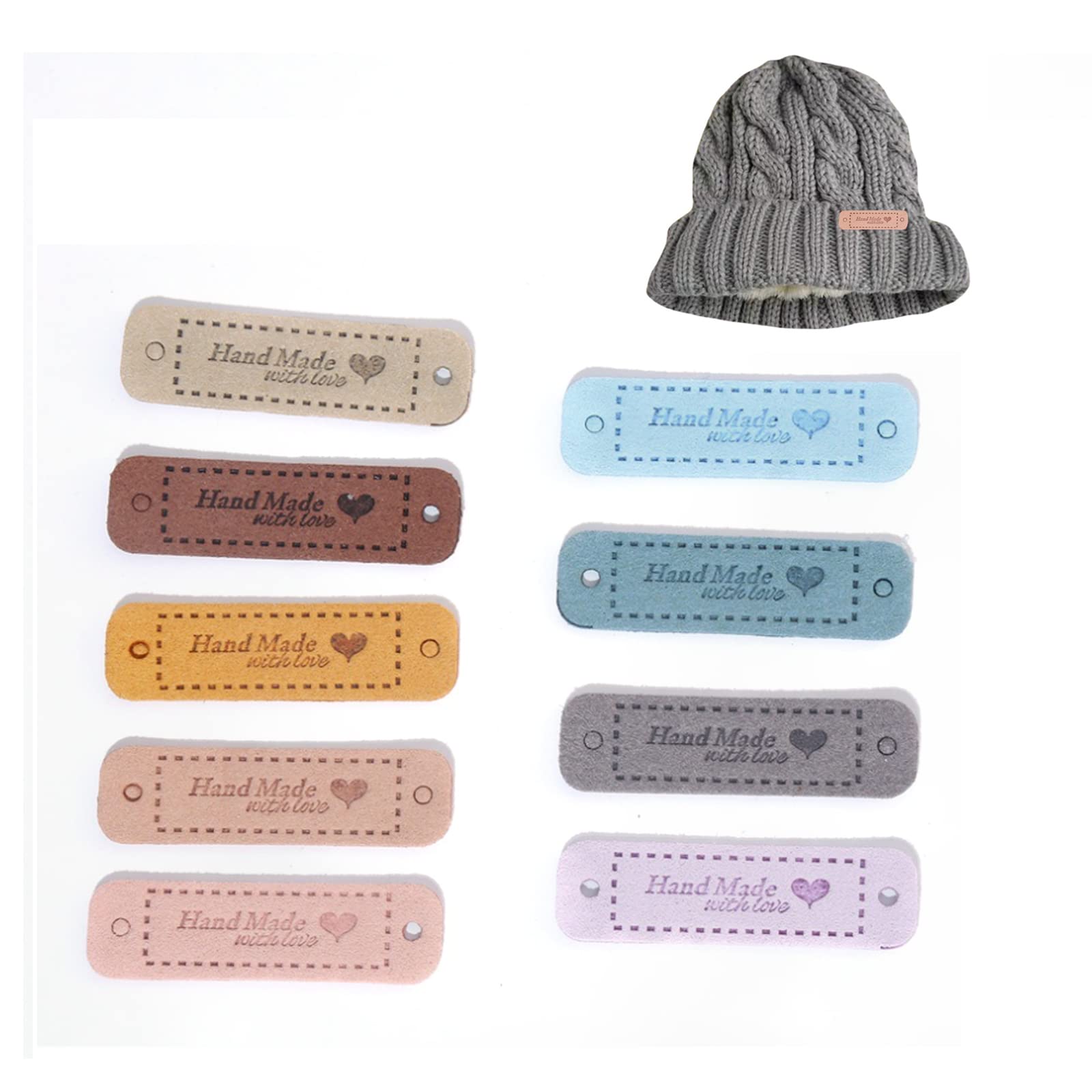 56 Etichette In Pelle PU Per Abbigliamento Fatte A Mano - Etichette Con Fori Da Cucire Per Maglieria, Accessori Fai Da Te, Progetti Di Cucito E Decorazione, Morbide E Resistenti