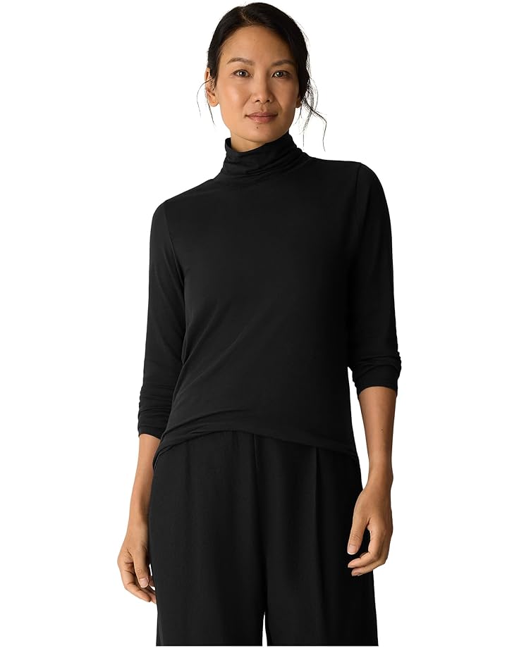 Eileen Fisher Sheer Knit Turtle Neck Top - Main View