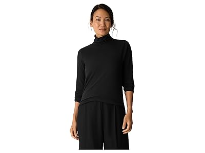 Eileen Fisher Sheer Knit Turtle Neck Top Women