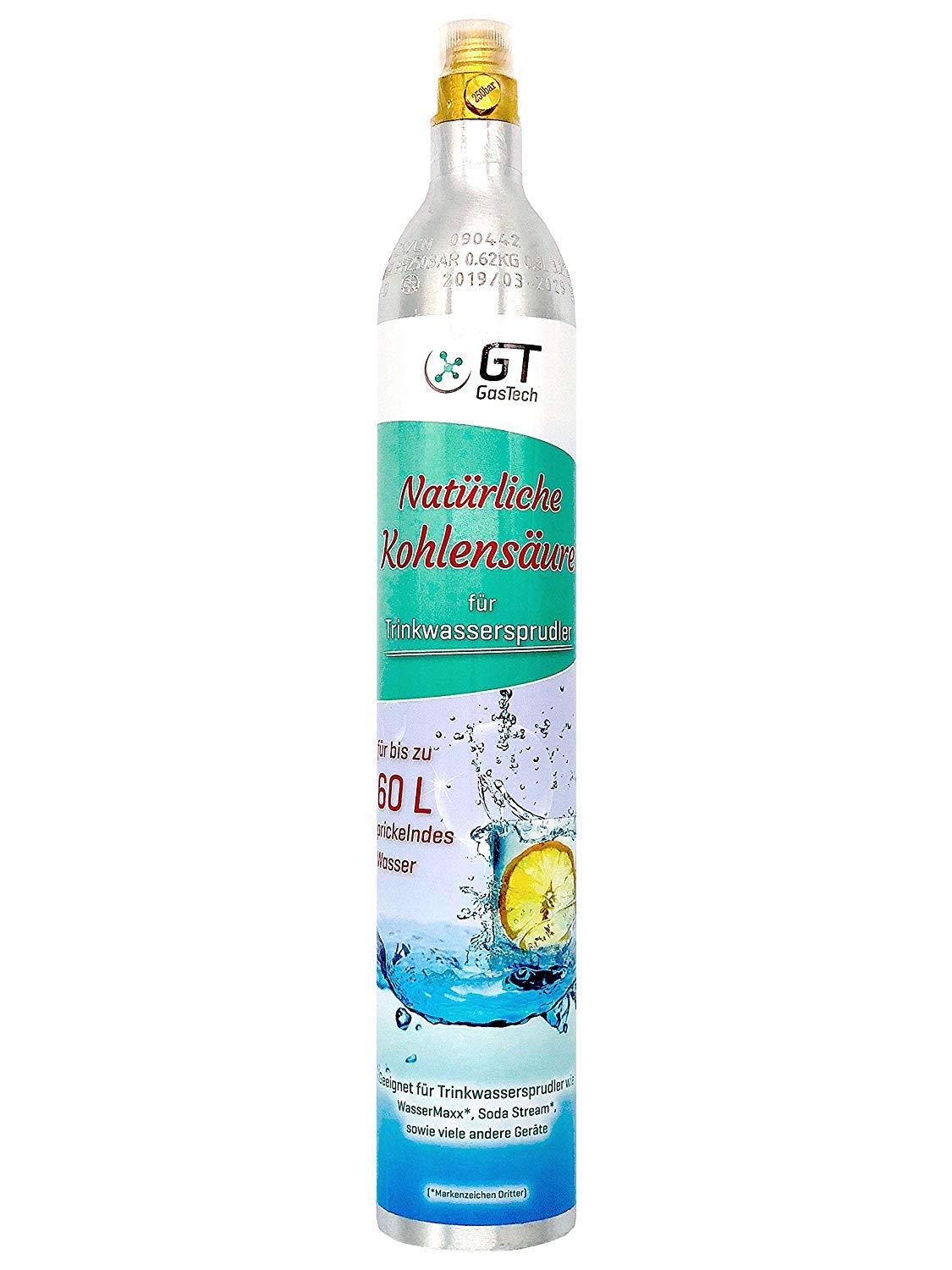 GDW Zubehörset für 5l Dosen Partyfass mit 5l Dosenadapter, 425g Soda-Flasche Co2, Bierschlauch, Co² Schlauch, Druckminderer mit Füllstandsanzeige