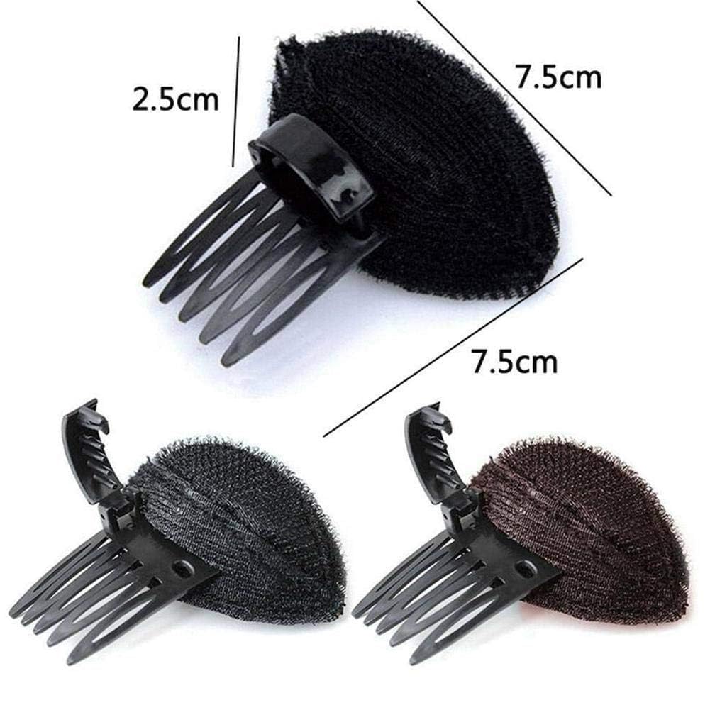 Black Puff Fluffy Hair Volume Clips Set - Image 2