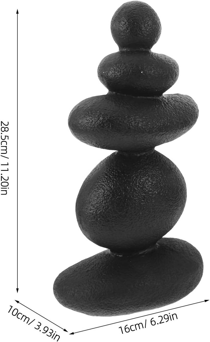 Stacking Stones Zen Garden Decor - Faux Stone Sculpture for Japanese Meditation Micro Landscape - Mini Balanced Rock Statues for Indoor Outdoor Patio