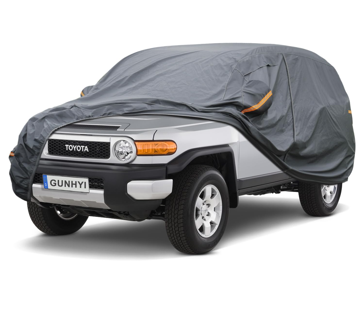 GUNHYI Premium Car Cover Custom Fit Toyota FJ Cruiser, 16 Layers Heavy Duty Car Cover Waterproof All Weather with Zipper Door for Sun Rain Snow Dust Uv Protection