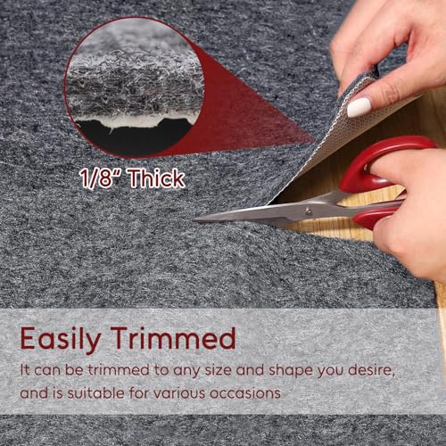 Felt and Rubber Backing Rug Pad, 2"x10" Non-Slip Rug Pads, 1/8” Thick, Under Area Carpet Protective Pads, Cushioned Gripper Pads for All Floors and Finishes, Keeps Rugs in Place, Soft and Secure - Image 4