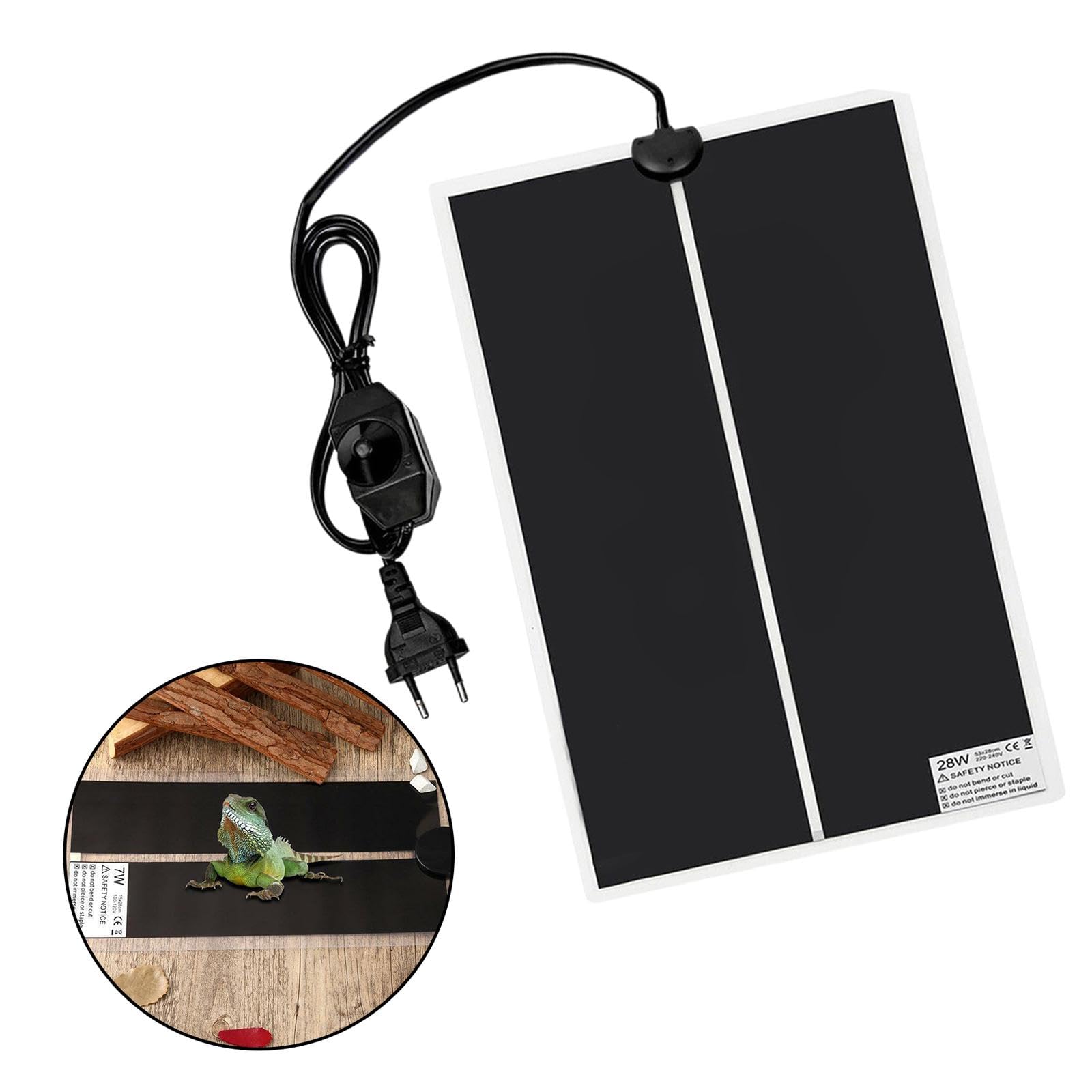 Almohadillas Térmicas para Reptiles Y Mascotas, Esterillas Térmicas para Terrarios, para Tortugas, Lagartos, Geckos, Serpientes Y Ranas, 28W