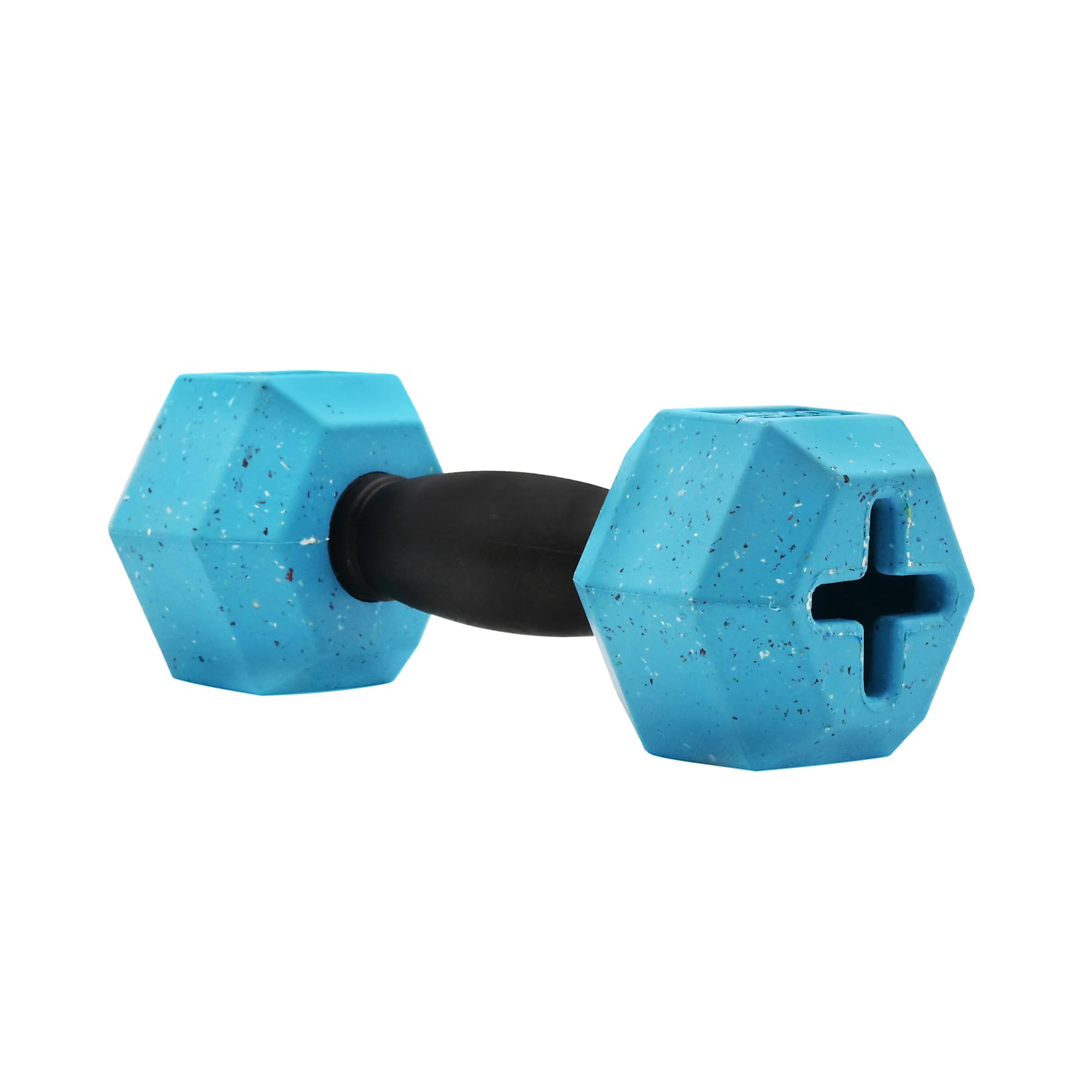 Arlee Home Fashions Nike Max Fusion Dumbbell Dog Chew Toy – Hi-Visibility Interactive Treat Dispenser, Tough Natural Rubber for Medium Breeds, Made with Nike Grind, Blue, Medium