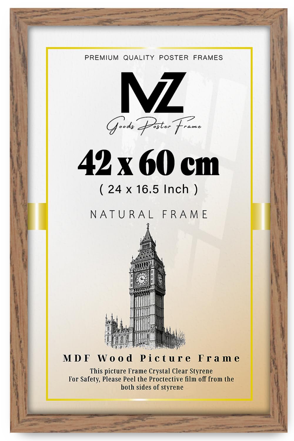 Mz Goods Dark Oak | Flat Style 16.5 Inch X 24 Inch Gallery-Style (42 X 60 Cm) Picture Frame | Signature Collection [ ]