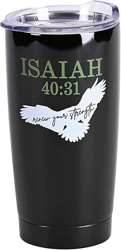 Dicksons SSTUMB-125 - Vaso de viaje de acero inoxidable con tapa, color negro, 20 onzas, renueva su fuerza