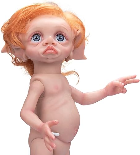 Miniatura 3 de Pinky Reborn Muñeca elfo de 17 pulgadas, hecha a mano, muñeca de elfo de hada, de cuerpo completo, de silicona, para arte, coleccionable, juguete de
