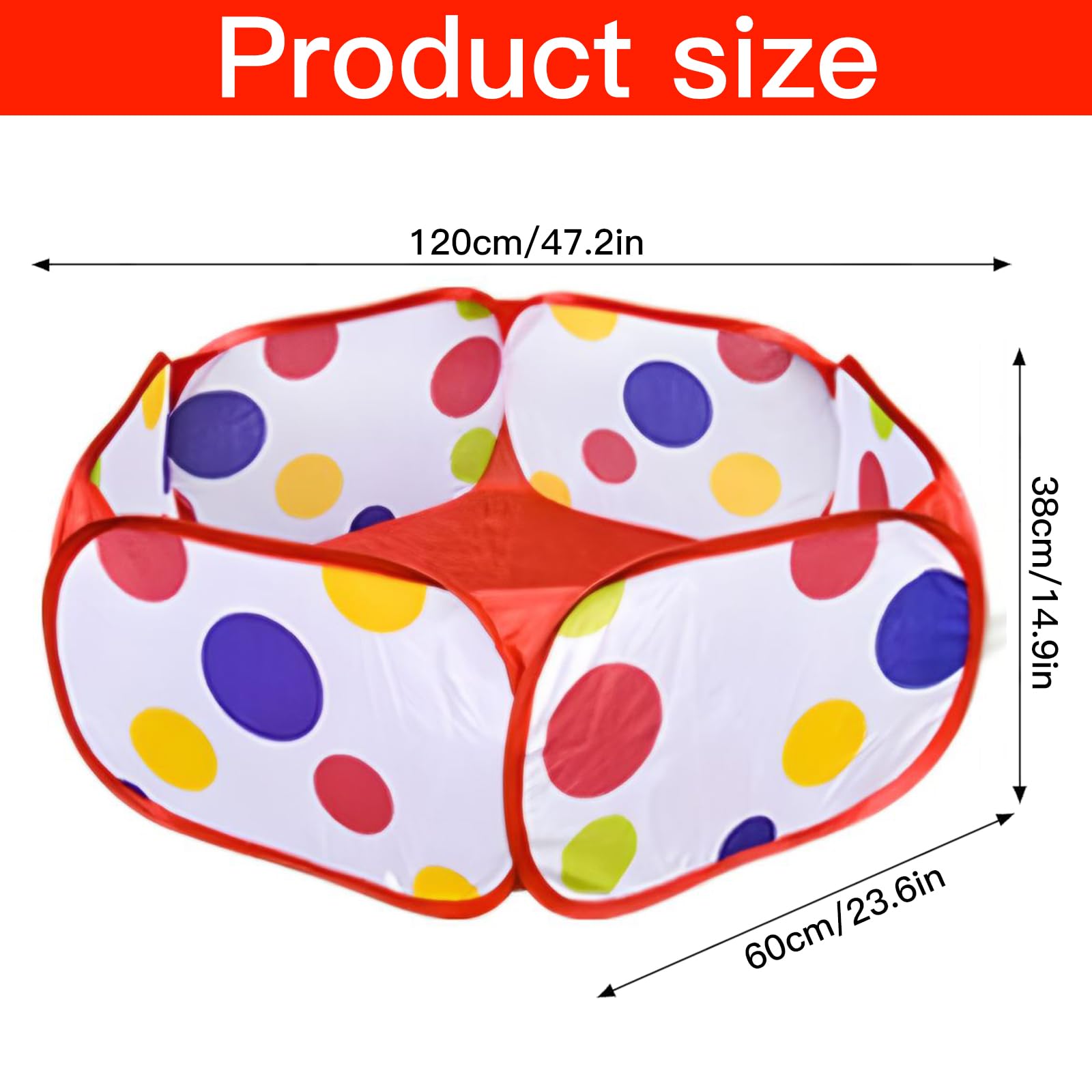 1.2m Tenda Piscina di Palline per Bambini con Cerniera Rossa Deposito di Borsa