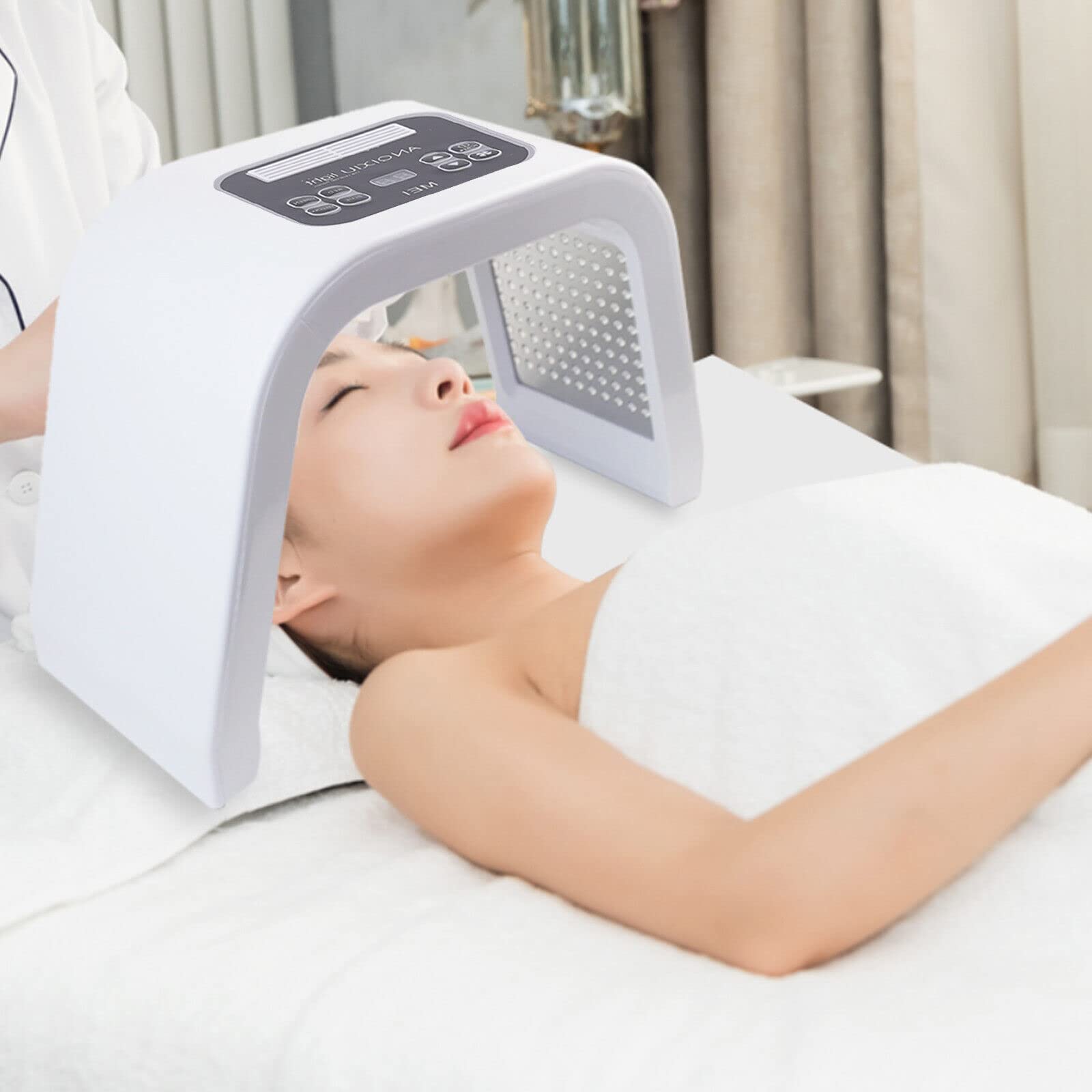 Lampada LED Terapia Luz Per La Cura Del Viso Ringiovanimento Acne Rughe 7 Colore Led Light Maschera Portatile Fotone PDT Terapia Cura Del Viso