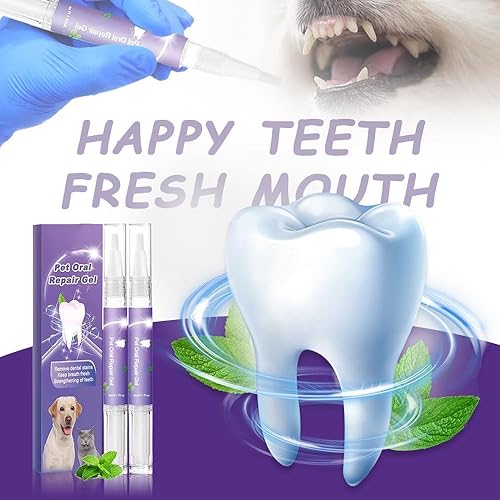 Miniatura 7 de Cepillo de dientes para mascotas, limpiador de dientes y aliento más fresco, gel de reparación oral para mascotas, gel de blanqueamiento de