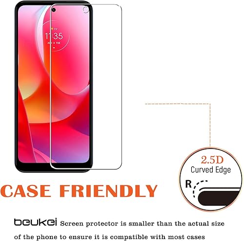 Miniatura 4 de Protector de pantalla de vidrio templado compatible con Moto G Power 2022, (6.5 pulgadas) sensible al tacto, compatible con fundas, dureza 9H