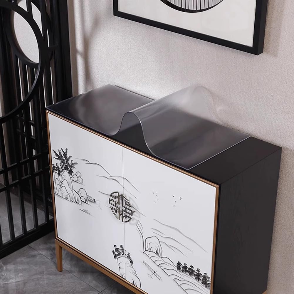 Transparente PVC-Stuhlmatte für Hartholz- und Fliesenböden, robuste, flache Schreibtischunterlage für Rollstühle, nicht kräuselbar, Bürobodenschutz (60 x 160 cm)