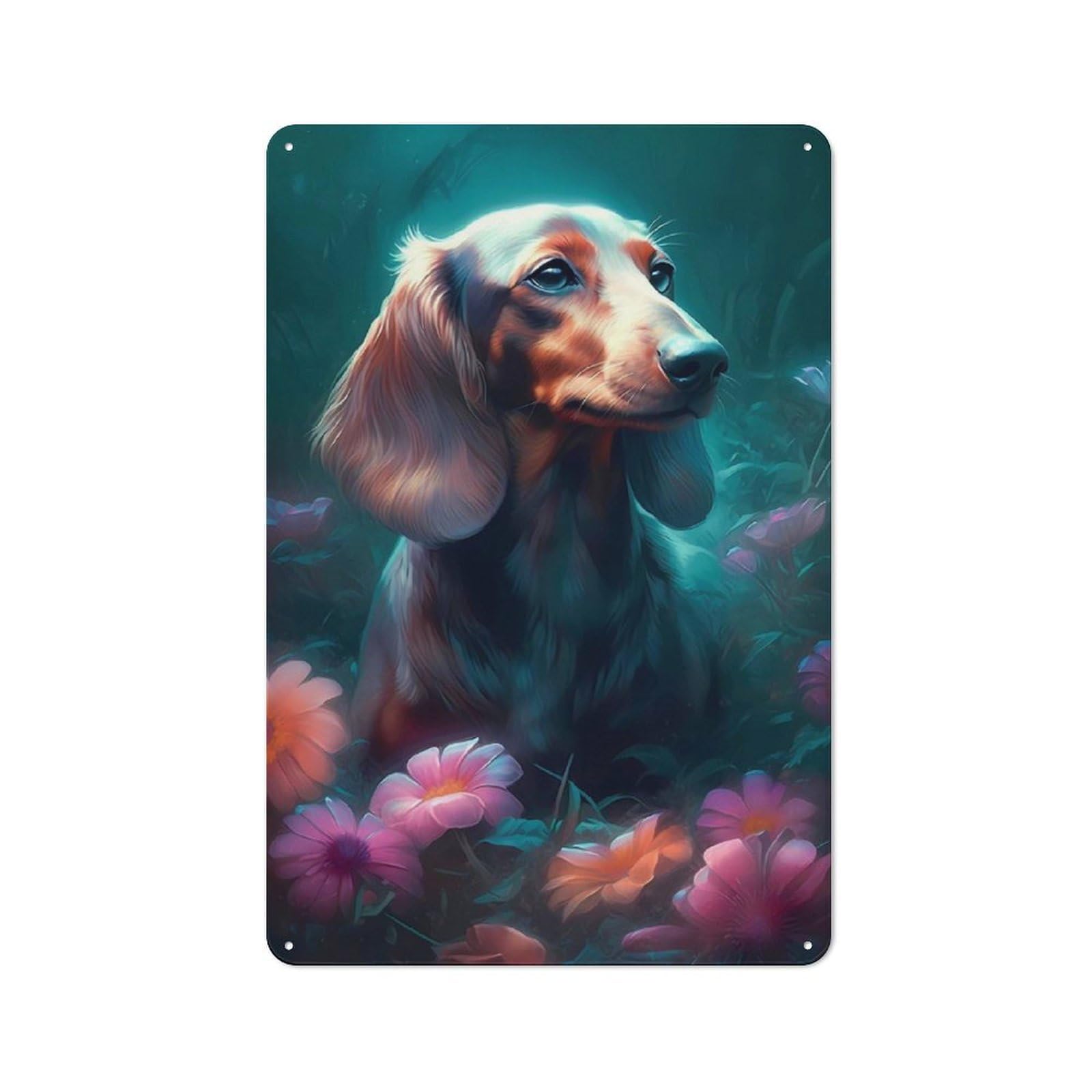 Dachshund Dog Fantastical Retro Metal Wall Decor 30x20cm, Tin Wall Sign for Bakery, Diner, Cafe Or Family Room