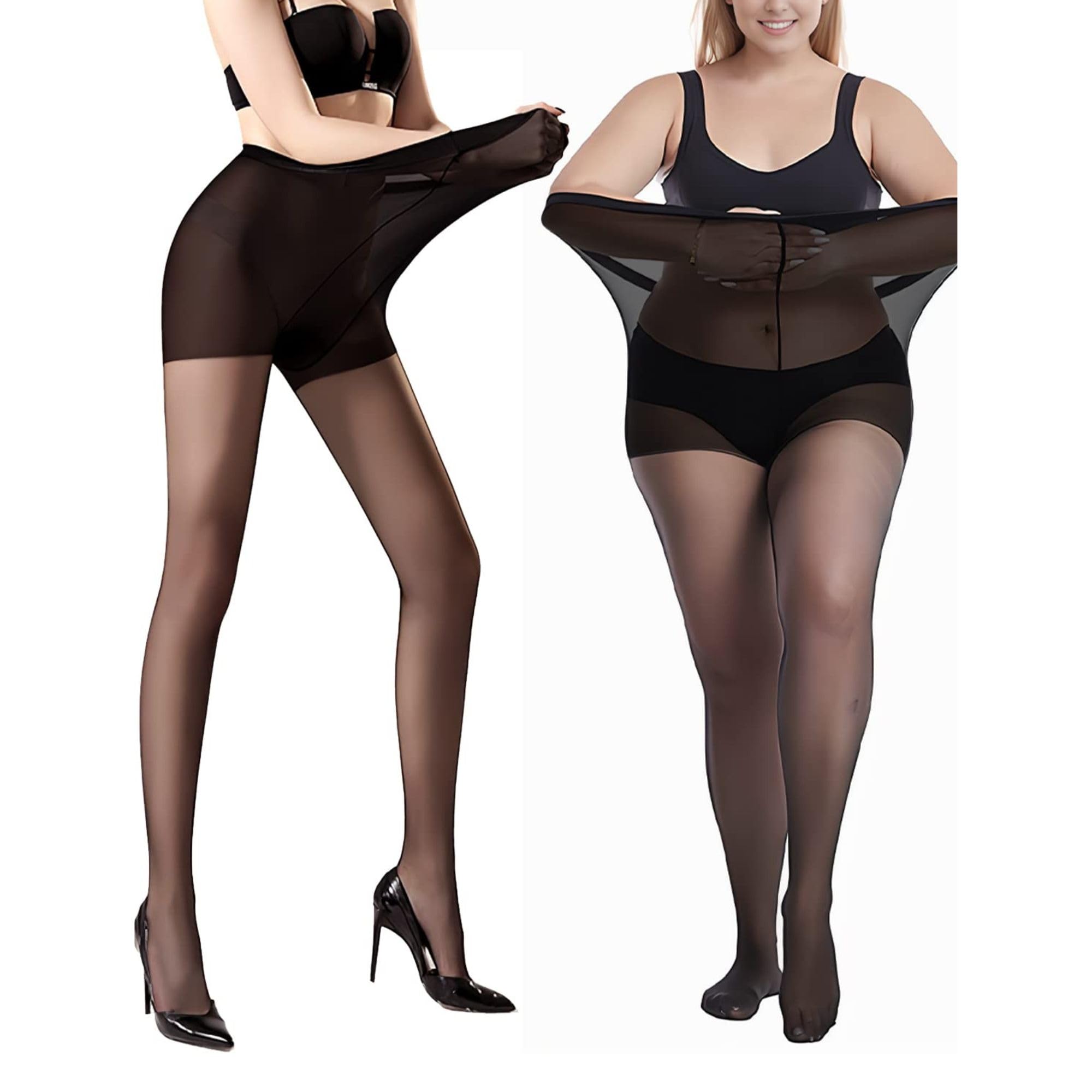 caredone Women's Super Sexy Shiny Sheer Control Top Footed Tights Silk Stockings Ultra Shimmery High Waist Pantyhose-Free Size.-picture-40